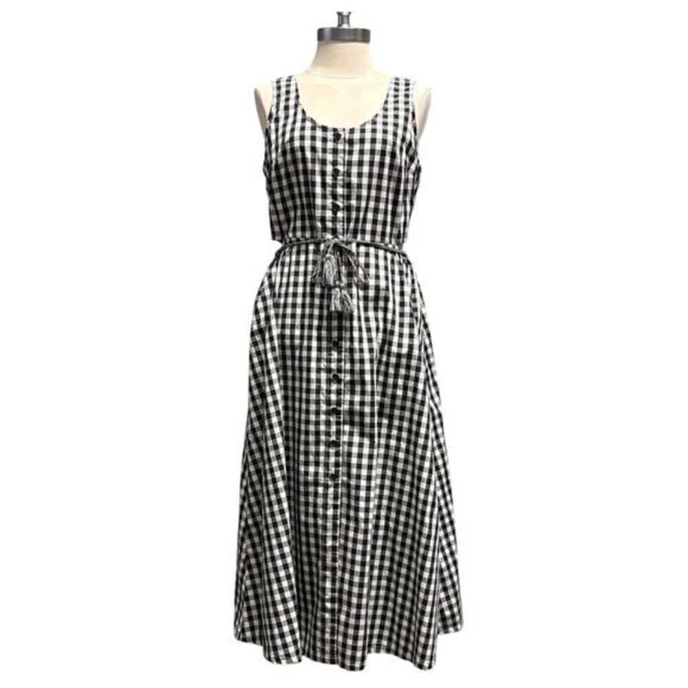 Who What Wear Sleeveless Gingham Cut Out Dress‎ Size Small